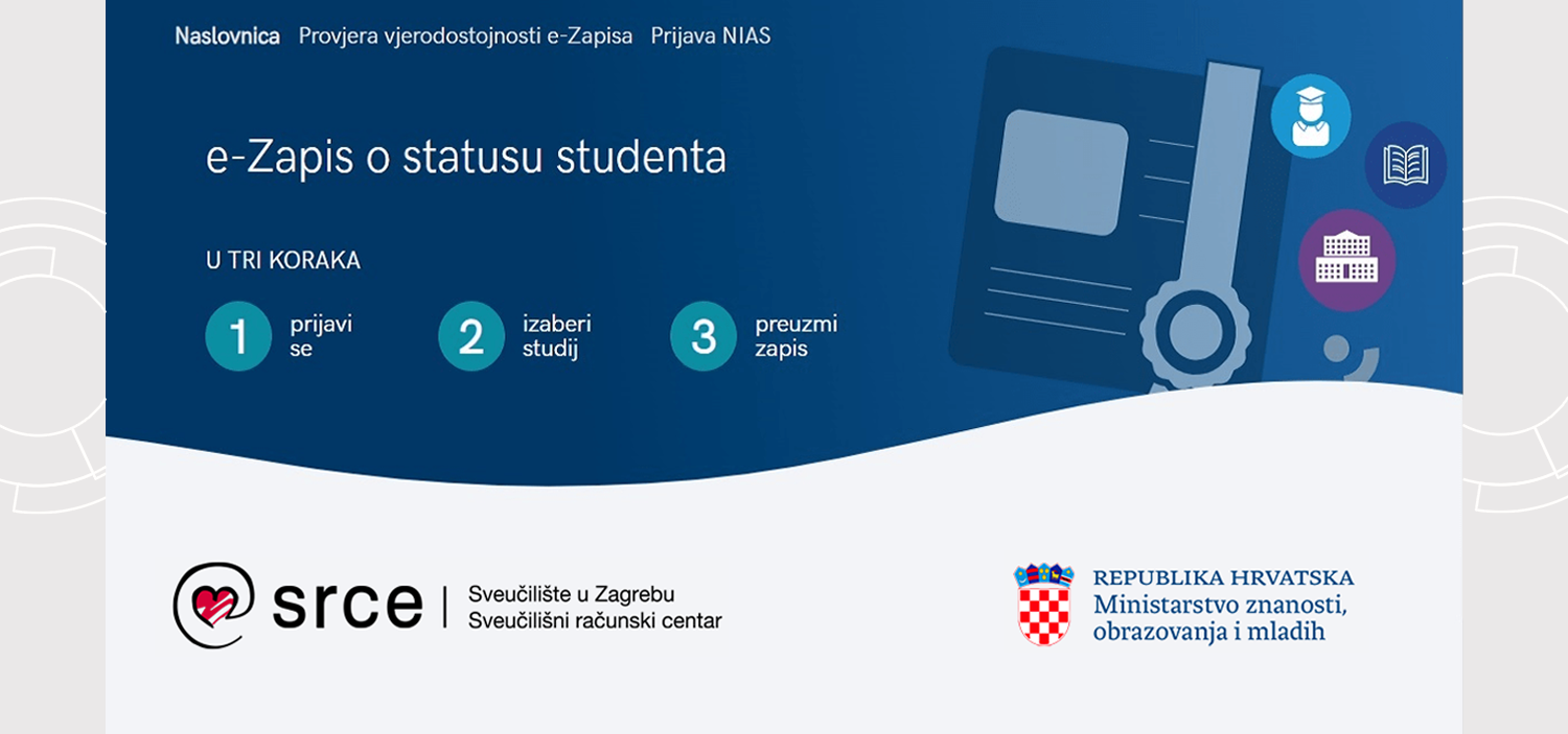 Vizual aplikacije „e-Zapis o statusu studenta“