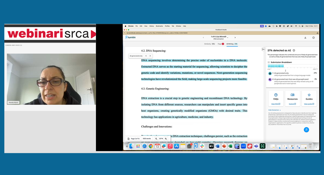 Održan webinar Srca o korištenju alata za detekciju AI generiranog teksta u softveru Turnitin